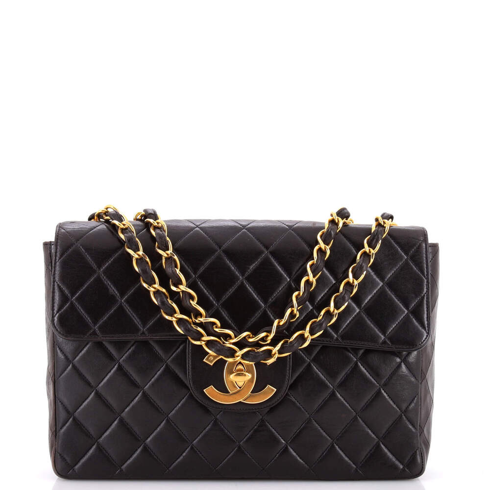 Chanel Maxi Vintage Classic Single Flap Bag Quilted Lambskin